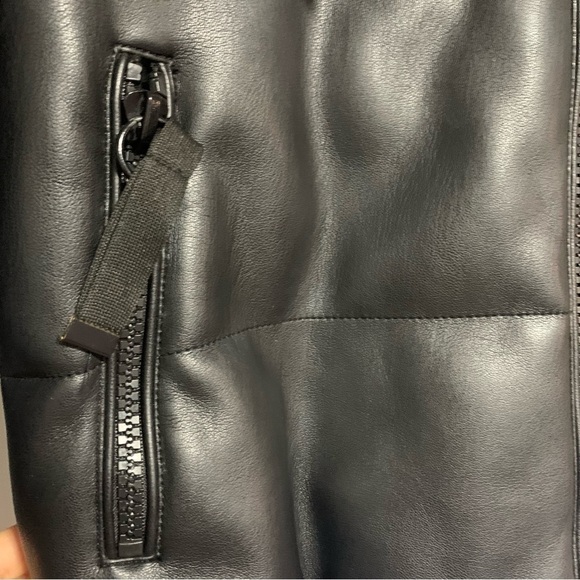 Zara Faux Leather Puffer Hooded Jacket Size XS - Picture 8 of 16